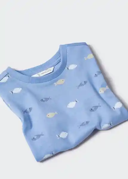 Camiseta Peces Azul Talla 71 Niños Mango