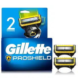 GILLETTE Proshield Repuestos Cuchilla de Afeitar Máquina de Afeitar con 5 Hojas Afeitado más al Ras Afeitadora para Hombre 2 Uds