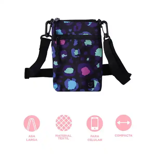 Bolso Crossbody Para Celular Negro Serie Miniso