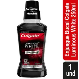 Colgate Enjuague Bucal Luminous White Carbón 250 mL