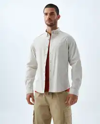 Camisa Hombre Beige Talla S 819f500 Americanino