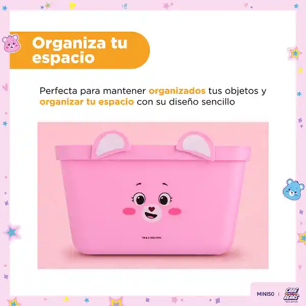 Organizador Plástico de la Colección Care Bears Rosa Miniso