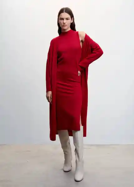Vestido Port Rojo Talla XS Mujer Mango