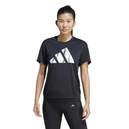 Adidas Camiseta Run it Bl Tee Para Mujer Negro Talla M