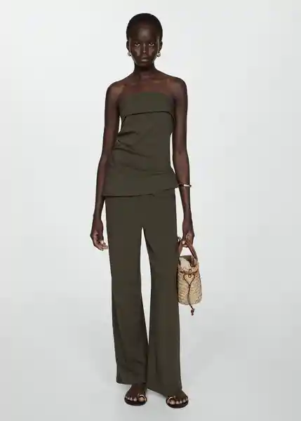 Top Riga Khaki Talla S Mujer Mango