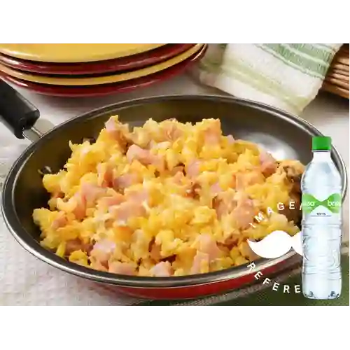 Combo Huevos Revueltos con Jamón + Brisa Con Gas 600ML