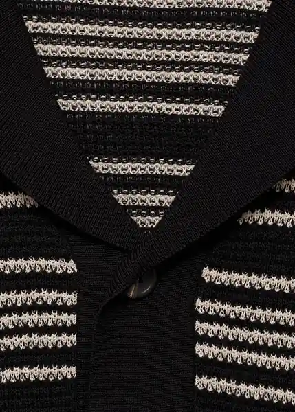 Polo Zebra Negro Talla S Hombre Mango