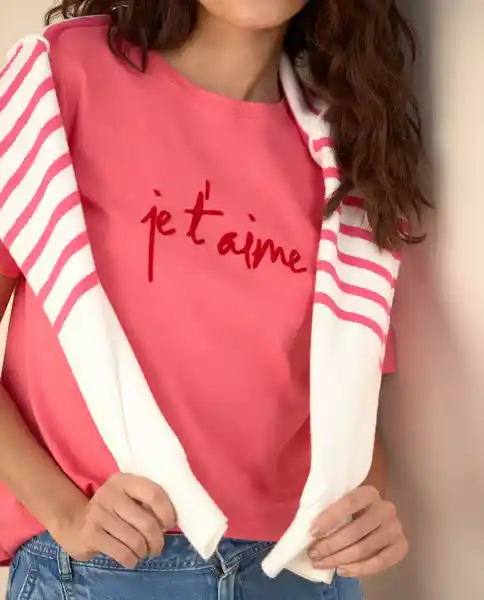 Camiseta Rosa Camelia Medio Talla L 601G004 Esprit