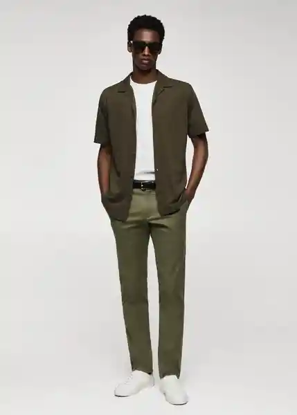 Pantalón Barna Khaki Talla 36 Hombre Mango