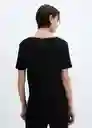 Camiseta Chalapi Color Negro Talla L Mujer Mango