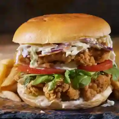 Hamburguesa doble pollo especial crispy