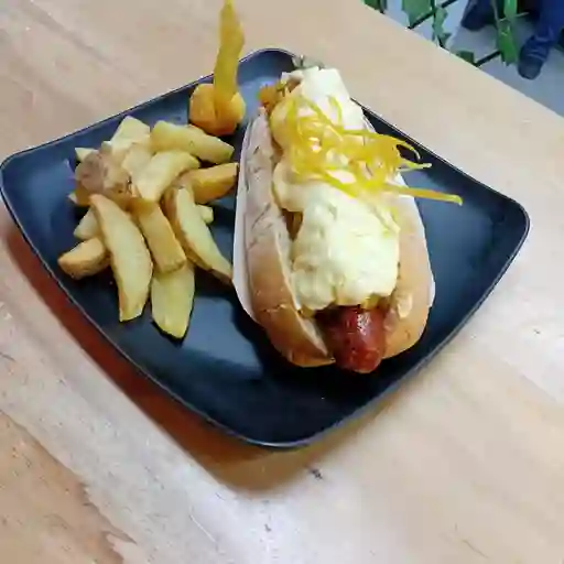 Choriperro peruano + gaseosa