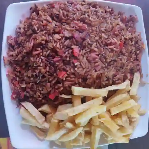 Porción de arroz chino