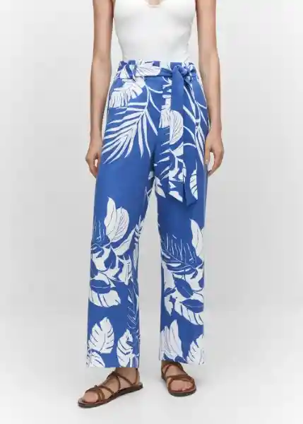 Pantalón Twist Azul Talla S Mujer Mango