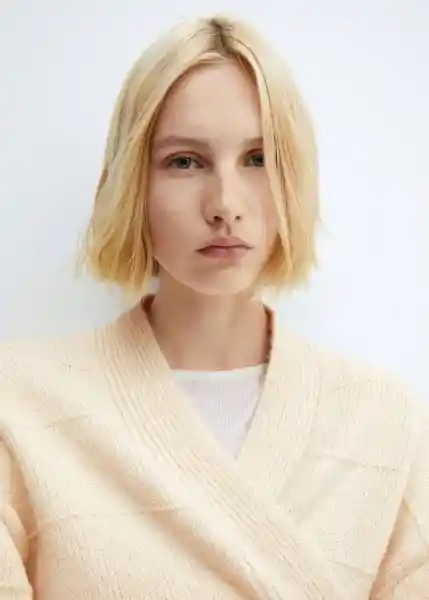 Cárdigan Osito Beige Talla XL Mujer Mango