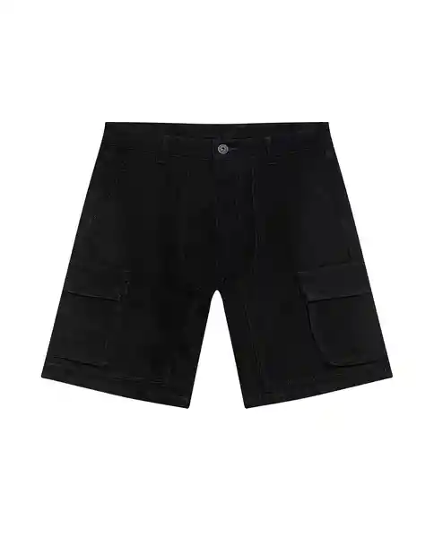 Bermuda Tipo Cargo Negro Noche Ultraoscuro Talla 36 Chevignon