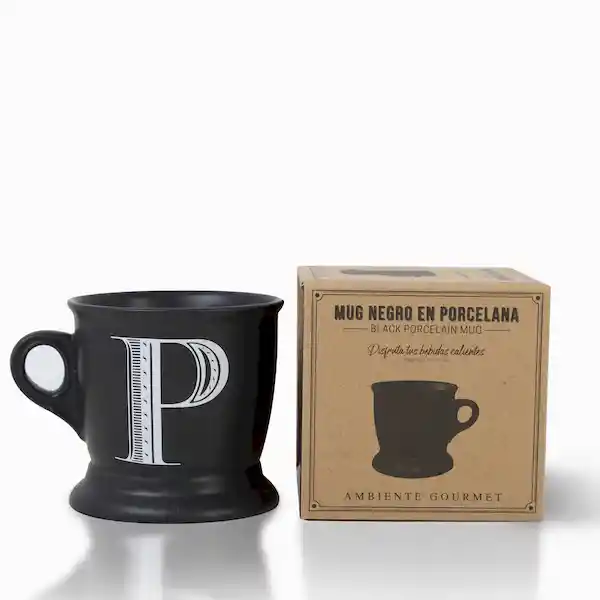 Ambiente Gourmet Mug Con Letra P Negro