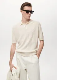 Camiseta Polo Gelat Crudo Talla M Hombre Mango