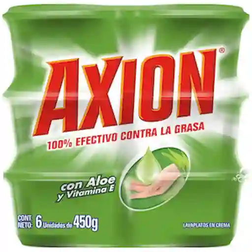 Lavaplatos en Crema Axion Aloe y Vitamina E 450 g x 6und