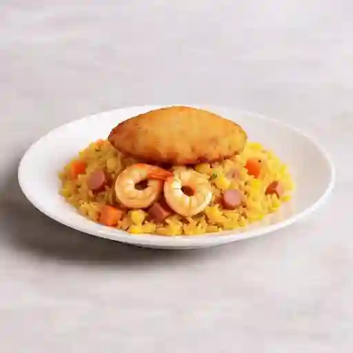 Arroz valenciana personal con 1/4 pollo