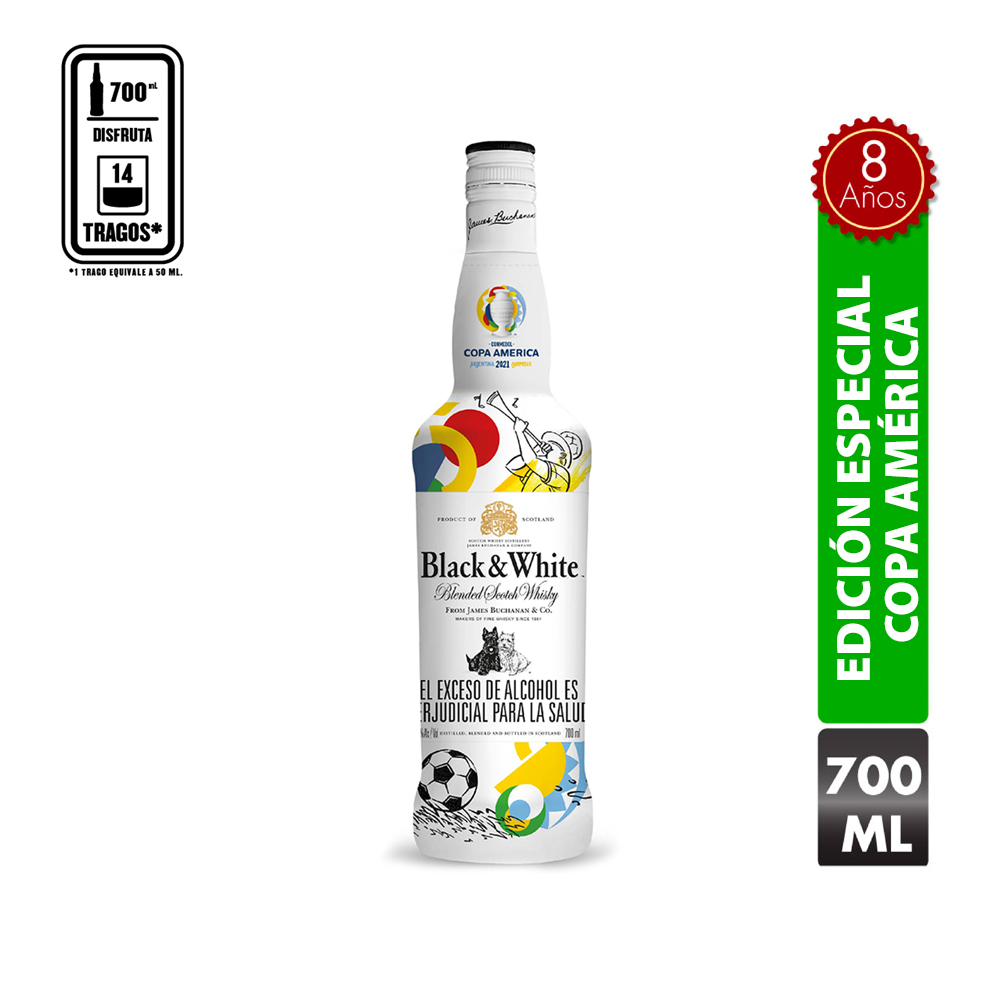 Black And White Whisky Edición Copa America 700 ml