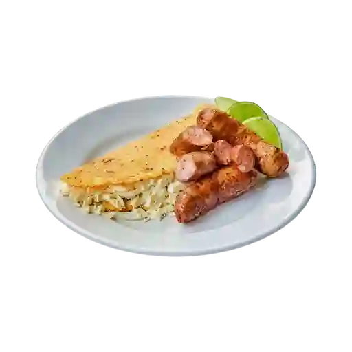 Chorizo con Arepa con Queso