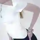 Camiseta Asimetría Lateral Blanco S Fuera de Serie