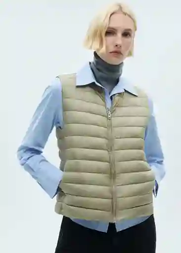 Chaleco Blanvest Verde Pastel Talla L Mujer Mango