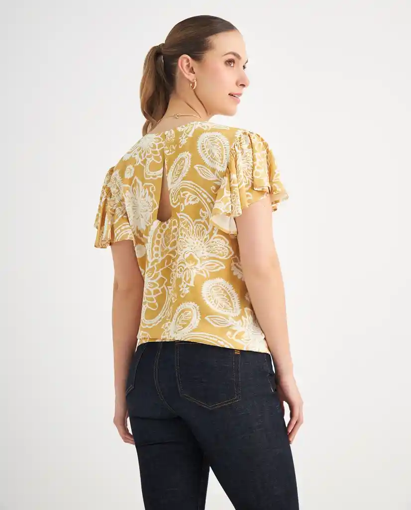 Camisa Amarillo Nugget Oscuro Talla L 619F043 Esprit