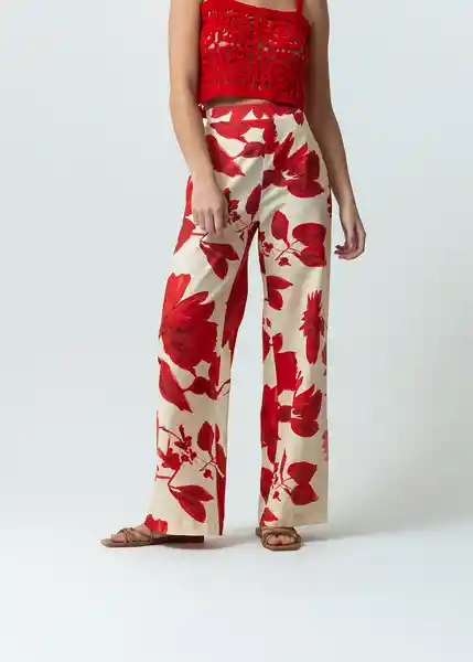 Pantalón Pompeya Mujer Rojo Oscuro Talla S 532G327 Naf Naf