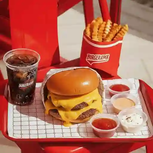 Combo hamburguesa doble con queso