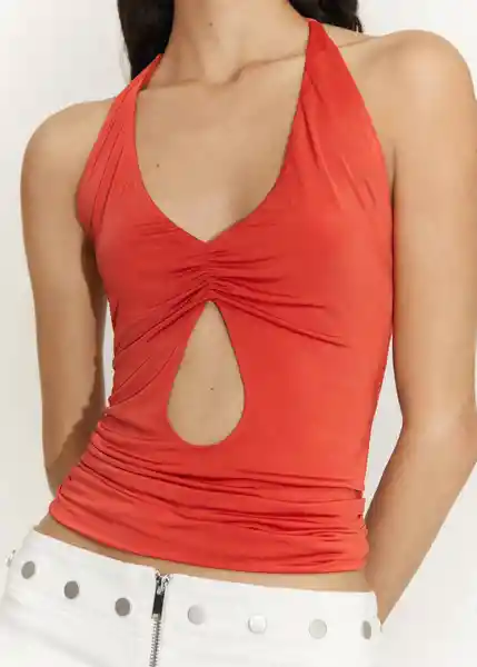 Top Berry Rojo Talla S Mujer Mango