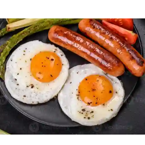 Huevos, Salchicha, Pan y Bebida