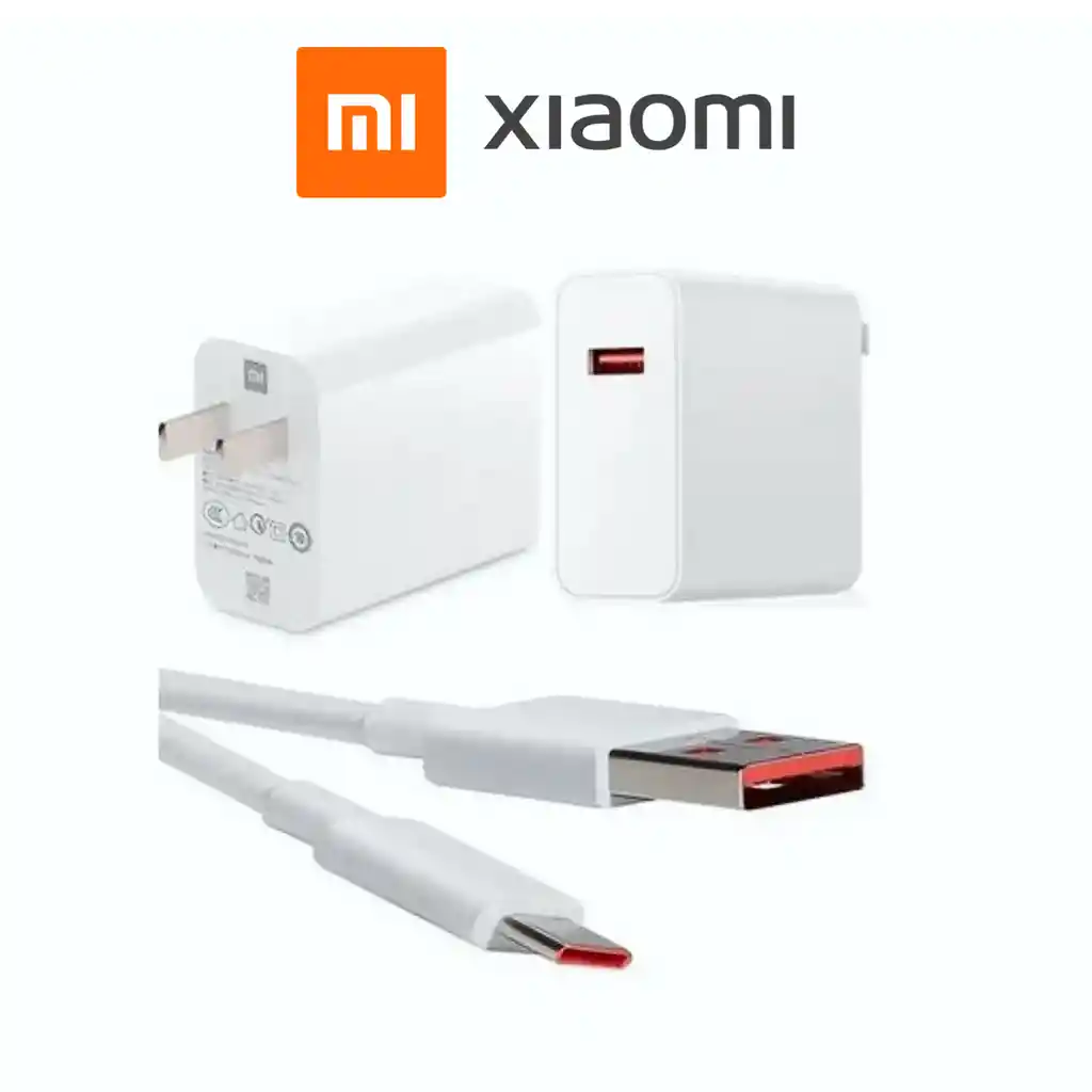 Cargador Xiaomi Carga Rápida 33w Cable Usb-c- Blanco