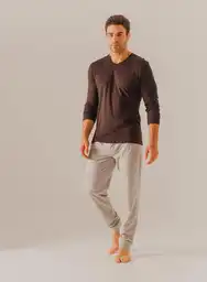 Pantalón Pijama Jogger Hombre Gris Jaspe Talla M Bronzini