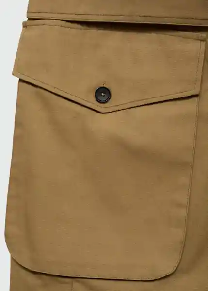 Falda Lara Khaki Talla 40 Mujer Mango