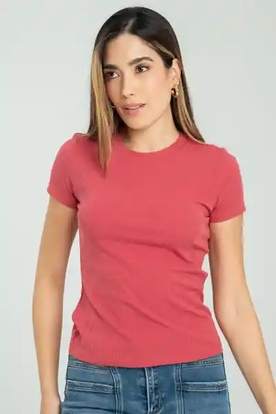Camiseta Rib Color Rojo Carnauba Talla L Ragged