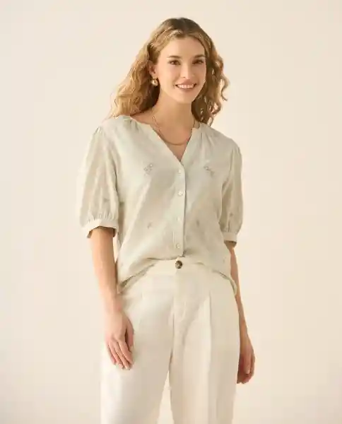Camisa Verde Aloe Medio Talla M 613G026 Esprit