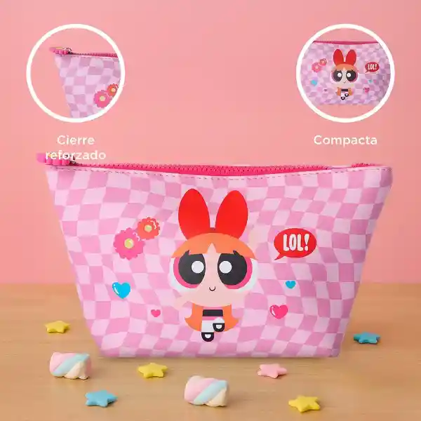 Cosmetiquera Trapecio Serie Chicas Súper Poderosas Rosa Miniso