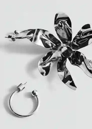 Pendientes Orchid Plata Talla 99 Mujer Mango