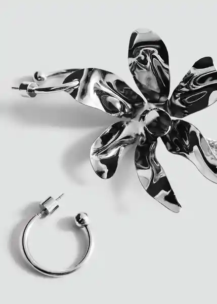 Pendientes Orchid Plata Talla 99 Mujer Mango