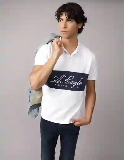 Polo Hombre Blanco Talla Large 4570100 American Eagle