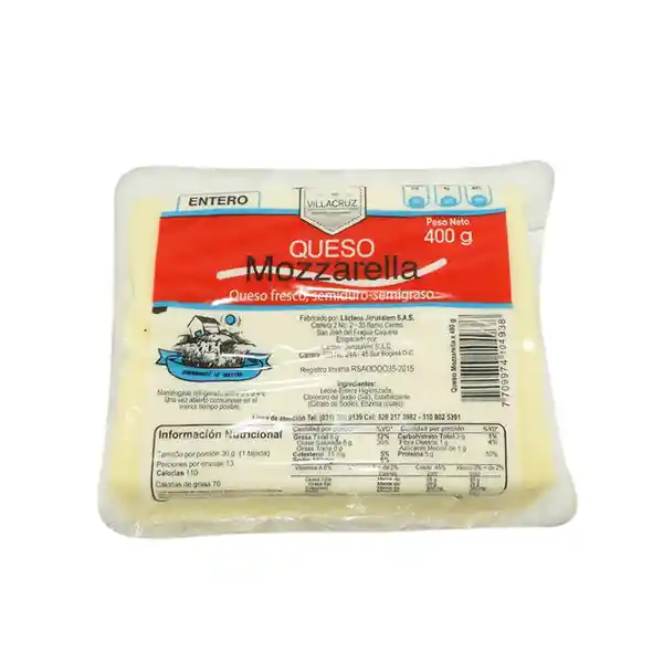 Villacruz Queso Mozzarella Entero