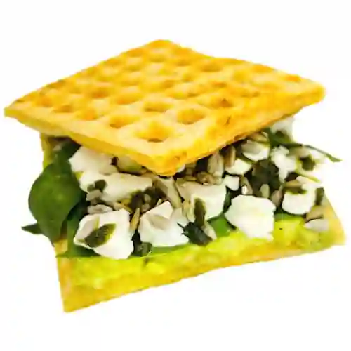 Feta y Guacamole Waffle Sándwich