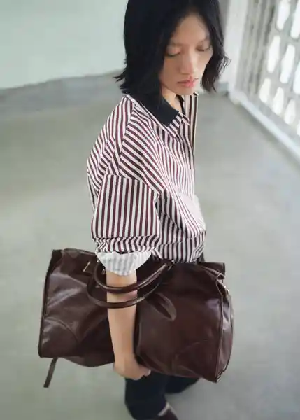 Bolso G Agnes Chocolate Talla 99 Mujer Mango