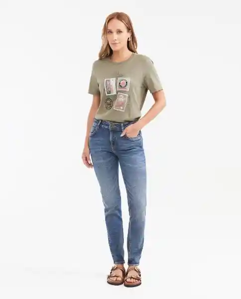 Camiseta Graphic Postal Verde Cerro Oscuro Talla S Chevignon