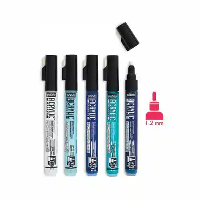 Pebeo Set Marcador Acrylic Gama Azul 1.2 mm