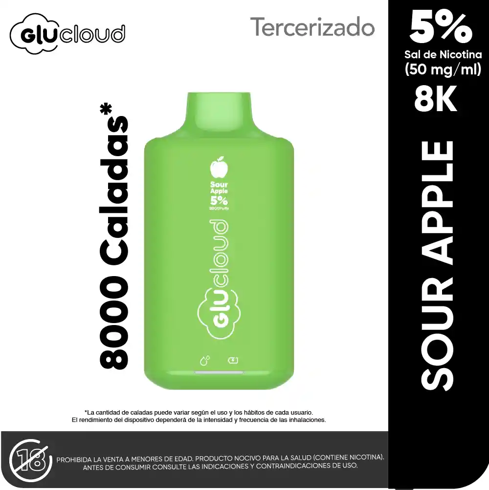 Glucloud Vapeador  Sour Apple 8K