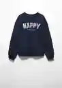 Buzo Sudadera Happy Navy Talla 12 Niñas Mango