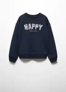 Buzo Sudadera Happy Navy Talla 12 Niñas Mango